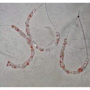 Vintage Lampwork Art Glass Bead Lot Pink Clear Red White Orange Millefiori Craft